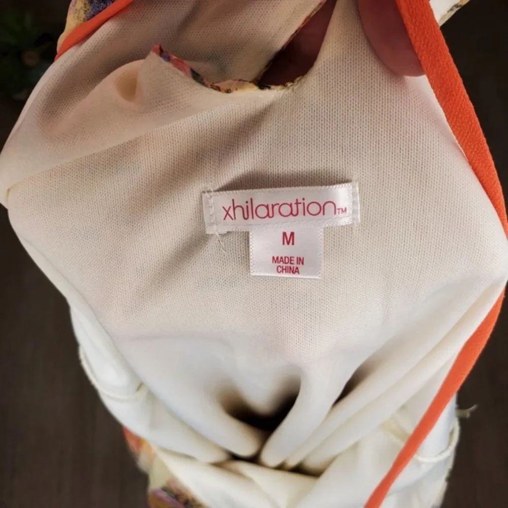 Xhilaration Tribal Shift Dress Cream Mini Pastel Colorful Boho Vacation Casual M - Picture 4 of 7